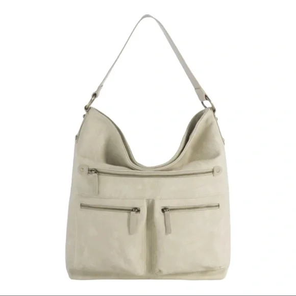 SHIRALEAH Brooklyn Vegan Ivory Hobo NWT - Picture 1 of 2
